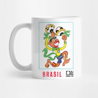 Brasil 74 / Vintage Faded-Style Football Design Mug